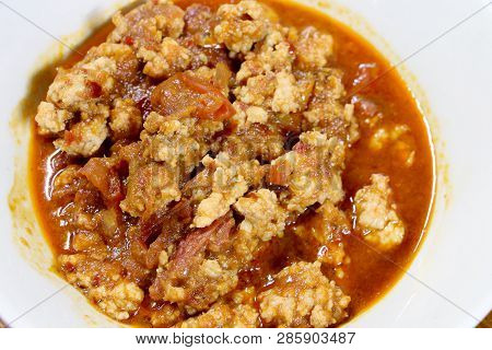 Thai Northern Style Pork And Tomato Chili Relish , Chili Paste Or Thai Food. 