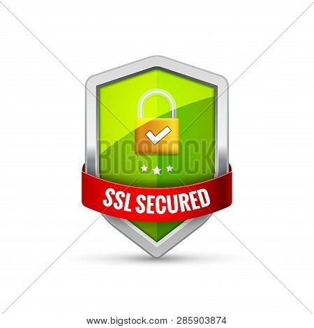 Ssl Protection Shield Guard Icon. Security Ssl Protect Sign Symbol.