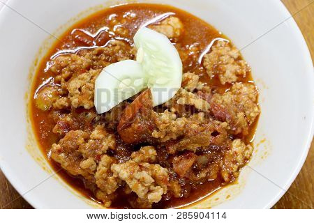 Thai Northern Style Pork And Tomato Chili Relish , Chili Paste Or Thai Food. 