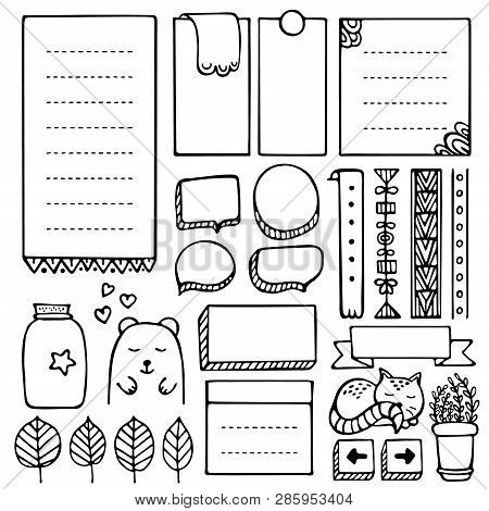 Bullet Journal Hand Drawn Vector Elements