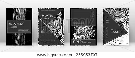 Cover Page Design Template. Black Brochure Layout. Beauteous Trendy Abstract Cover Page. Black And W