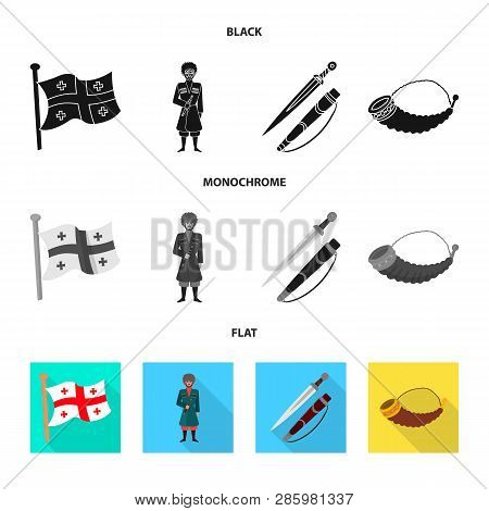 Vector Illustration Of Culture And Sightseeing Sign. Set Of Culture And Originality Stock Vector Ill