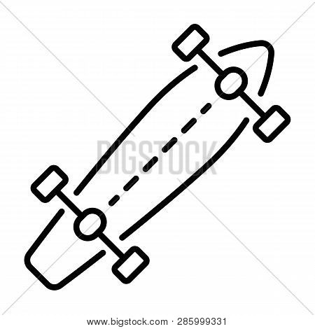 Penny Board Icon. Outline Penny Board Vector Icon For Web Design Isolated On White Background