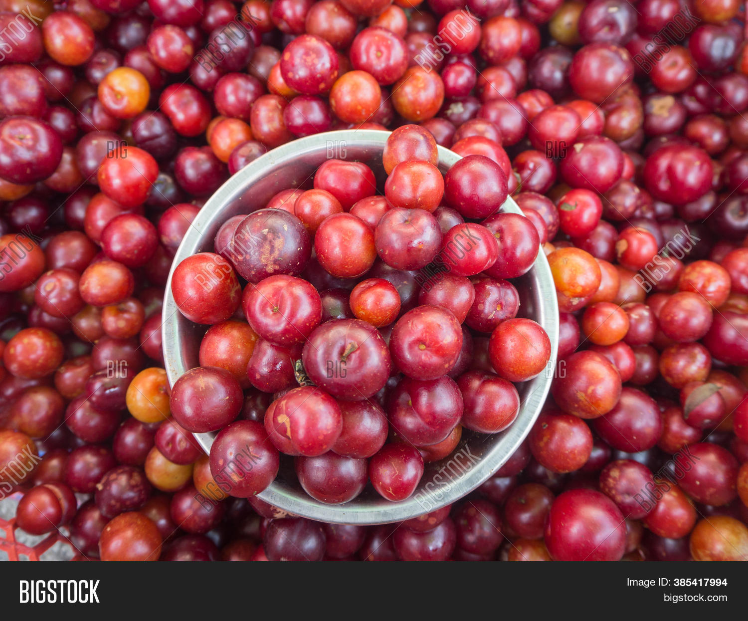 Pile Red Cherries Sale Image & Photo (Free Trial) Bigstock