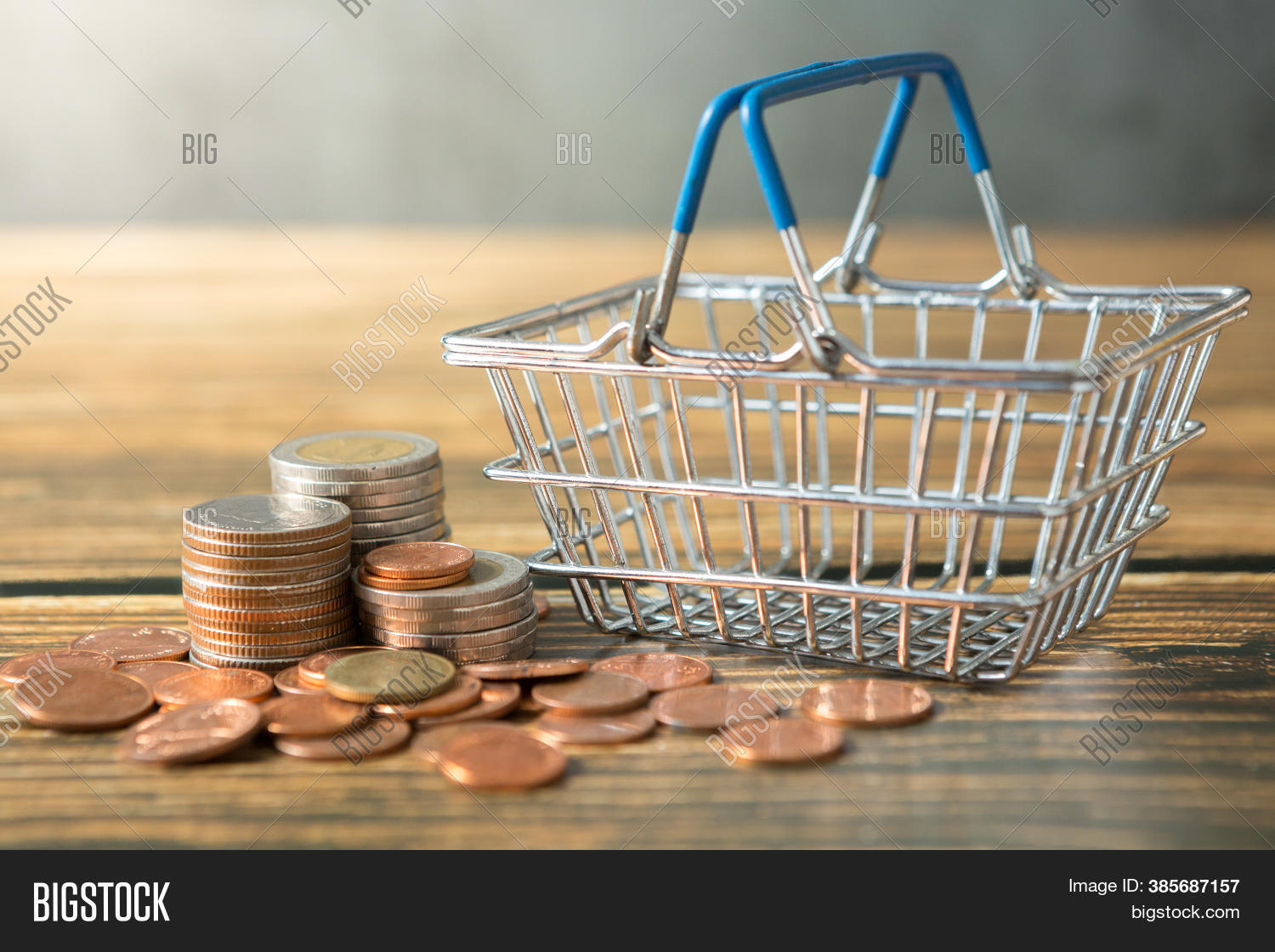 Shopping Basket, Coins Image & Photo (Free Trial) Bigstock