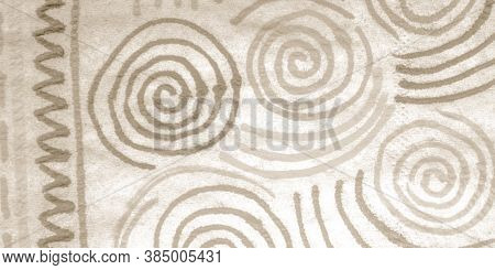 Bohemian Artwork. Papyrus Carpet Texture. Geo Ethnic Print. Ornamental Block. Weathered Bohemian Art
