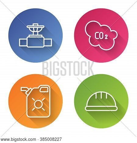 Set Line Industry Pipe And Valve, Co2 Emissions In Cloud, Canister For Motor Oil And Worker Safety H