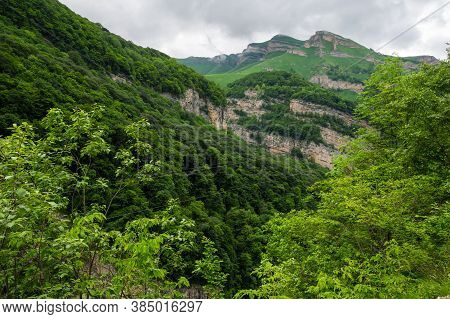 View Of Cherek Gorge In The Caucasus Mountains In Kabardino-balkaria, Russia