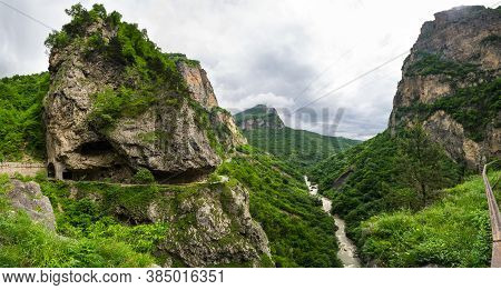 View Of Cherek Gorge In The Caucasus Mountains In Kabardino-balkaria, Russia