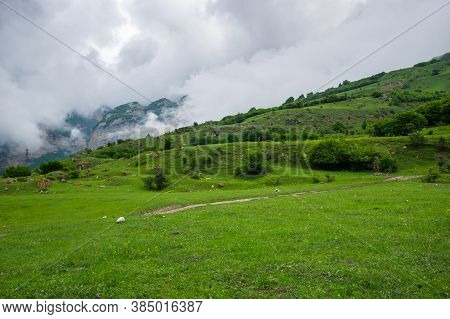 View Of Cherek Gorge In The Caucasus Mountains In Kabardino-balkaria, Russia