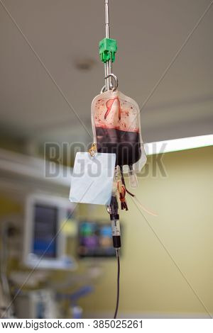 The Specialist Are Checking Continuous Renal Replacement Therapy Equipment And Injection Pump And He