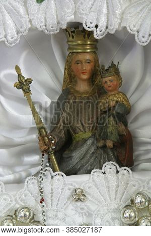DONJA ZELINA, CROATIA - JUNE 26, 2013: Virgin Mary, procession statue in the parish church of Saint Nikola in Donja Zelina, Croatia