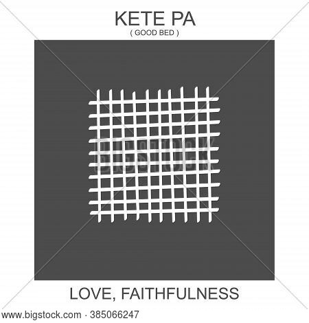 Vector Icon With African Adinkra Symbol Kete Pa. Symbol Love And Faithfulness