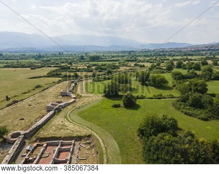 Aerial View Of Ruins Of Ancient Roman City Nicopolis Ad Nestum Near Town Of Garmen, Blagoevgrad Regi