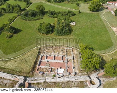 Aerial View Of Ruins Of Ancient Roman City Nicopolis Ad Nestum Near Town Of Garmen, Blagoevgrad Regi