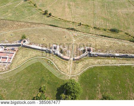 Aerial View Of Ruins Of Ancient Roman City Nicopolis Ad Nestum Near Town Of Garmen, Blagoevgrad Regi
