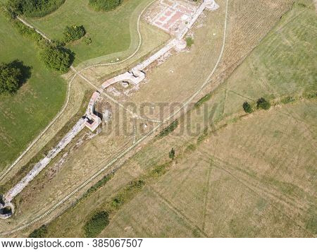 Aerial View Of Ruins Of Ancient Roman City Nicopolis Ad Nestum Near Town Of Garmen, Blagoevgrad Regi