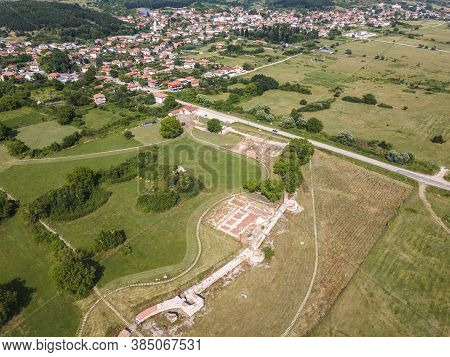 Aerial View Of Ruins Of Ancient Roman City Nicopolis Ad Nestum Near Town Of Garmen, Blagoevgrad Regi