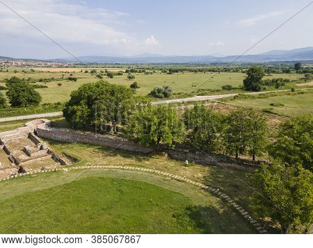 Aerial View Of Ruins Of Ancient Roman City Nicopolis Ad Nestum Near Town Of Garmen, Blagoevgrad Regi