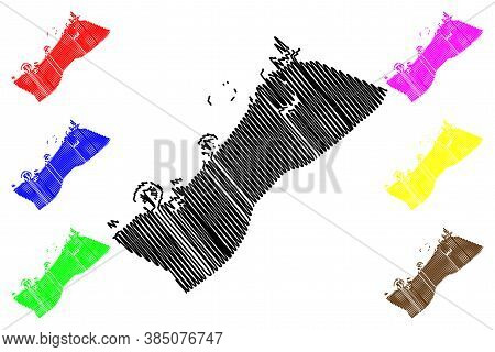Dubai City (united Arab Emirates, Uae, Emirate Of Dubai) Map Vector Illustration, Scribble Sketch Ci
