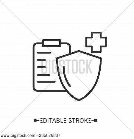 Medical Insurance Line Icon. Non-paid Treatment. Health Protection. Medical Services. Healthcare And