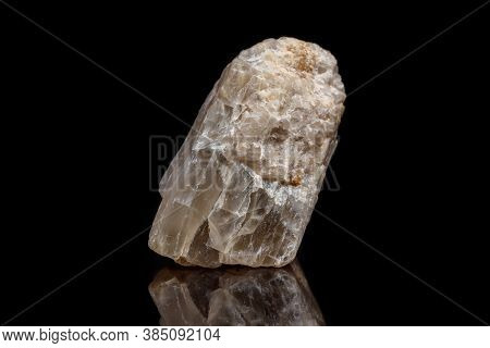 Macro Mineral Stone Moonstone A Black Background