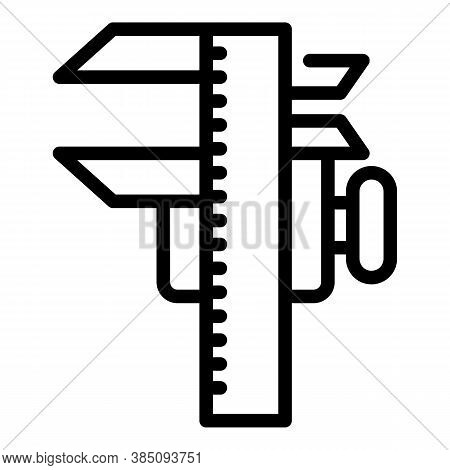 Calibrated Caliper Icon. Outline Calibrated Caliper Vector Icon For Web Design Isolated On White Bac