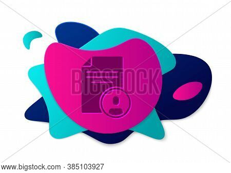 Color Resume Icon Isolated On White Background. Cv Application. Searching Professional Staff. Analyz