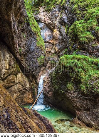 Gorge Almbachklamm In The Berchtesgaden Alps, Germany.