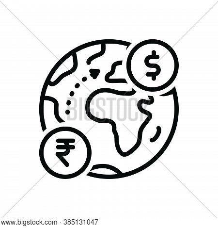 Black Line Icon For Foreign Foreign-country International External Outside Abroad Overseas Exotic
