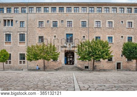 Lluc, Balearic Islands/spain; September 2020: Main Entrance Of The Monastery Of Lluc. Christian Reli