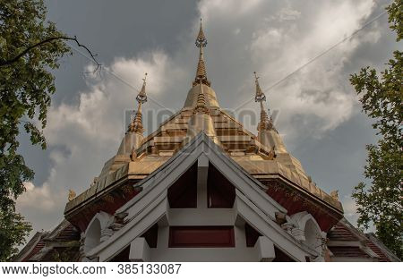 Buddhist Temple In Wat Chaloem Phrakiat Phrachomklao Rachanuson At Chae Hom. No Focus, Specifically.
