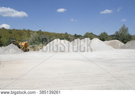 Stack Of Sand, Gravel And Stone Near Old Mine On Mountain Rtanj In East Serbia