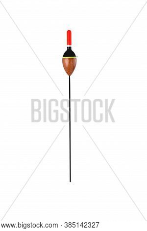 Brown Long Drop-shaped Float With A Red Fishing Antenna With Fishing Rod, Fishing Accessories Fishin