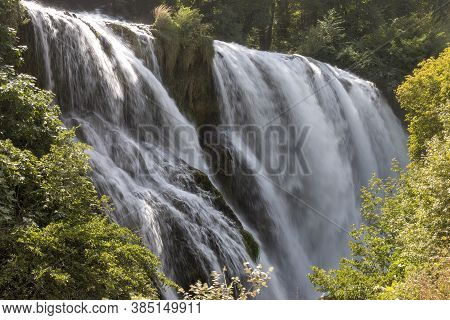 Adetail Of A Waterfall In The Marmore Waterfalls Park