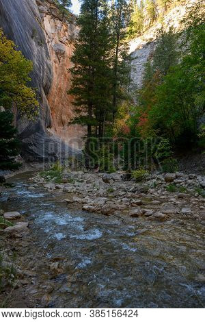 Small Stream At The Beginning Of The Narrows Canyon Hike