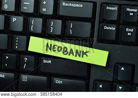 Neobank Write On Sticky Notes Isolated On Office Desk.
