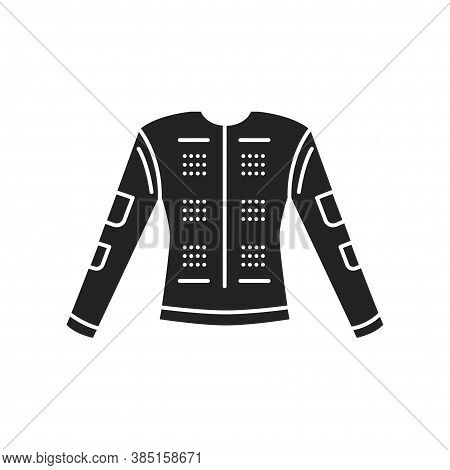 Vr Haptic Suit Black Glyph Icon. Virtual Reality Experience. Pictogram For Web Page, Mobile App, Pro