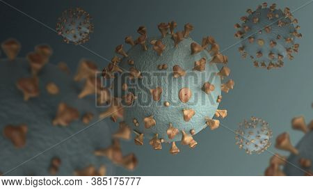 Banner With The Covid-19 Coronavirus Molecule, A Virus That Causes Acute Respiratory Infections And 