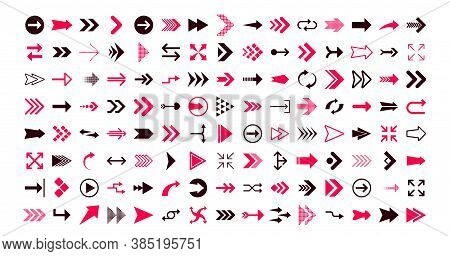 Arrows Big Black Set Icons. Arrow Icon. Arrows For Web Design, Mobile Apps, Interface And More. Vect