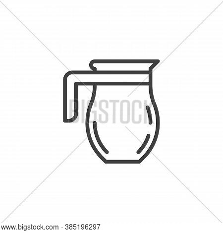 Pitcher, Carafe Line Icon. Linear Style Sign For Mobile Concept And Web Design. Kitchen Jug Outline 