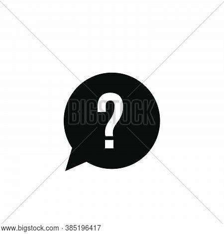 Question Mark Bubble Chat Symbol Flat Black Icon Vector Illustration
