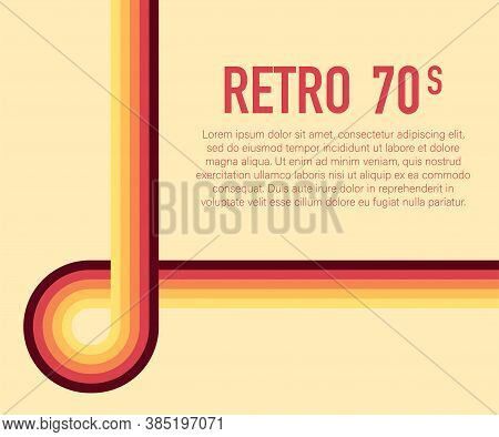 70s, 1970 Abstract Vector Stock Retro Lines Background. Vector Illustration.
