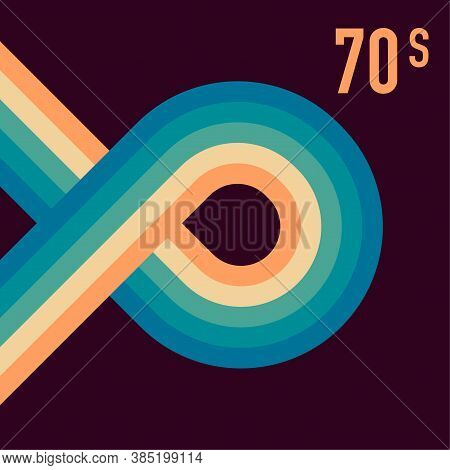 70s, 1970 Abstract Vector Stock Retro Lines Background. Vector Illustration.
