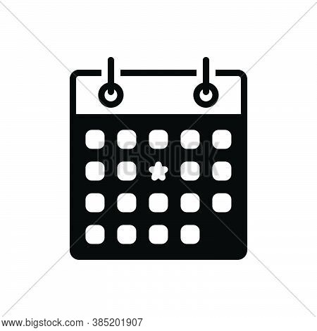Black Solid Icon For Importance Weightage Usefulness Priority Weekly Once-a-week Calendar Publicatio