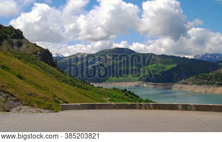 Weir And Lake Of Roselend, In French Alps