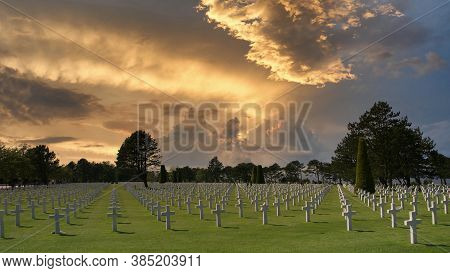American Cemetery At Colleville Sur Mer, In Normandy, France