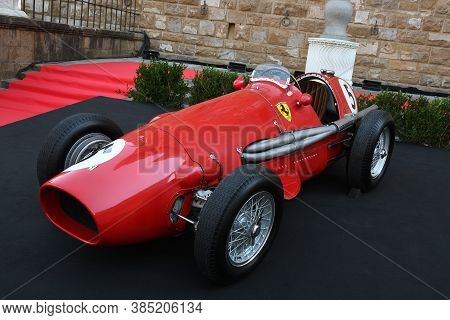 Florence, September 2020: Ferrari 500 F2 F1 Of Year 1952 On Display During The Ferrari 1000 Gp Show 