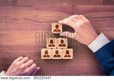 Human Resources, Corporate Hierarchy Concept And Multilevel Marketing - Recruiter Complete Team Repr