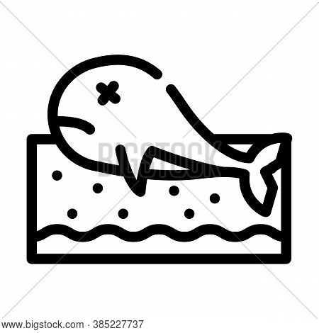 Fish Death Line Icon Vector Symbol Illustration